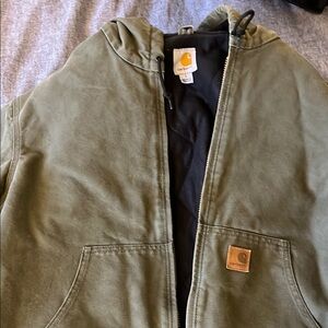 Carhartt Olive Green Hooded Jacket